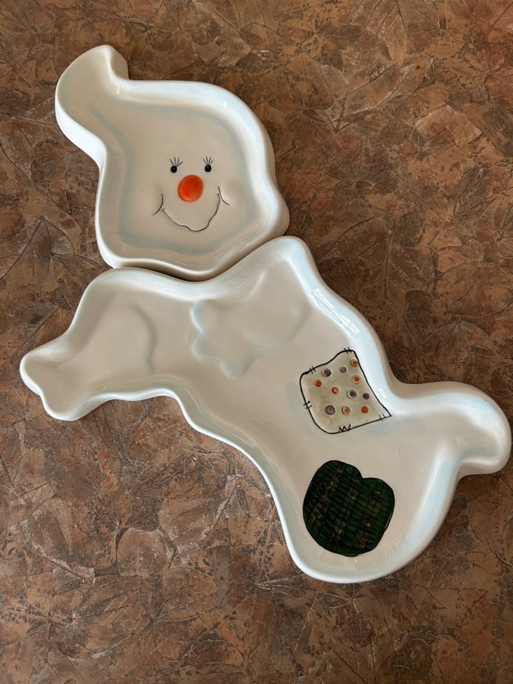 Hobby Lobby Vintage Two Piece Happy Halloween Ghost Ceramic Decor